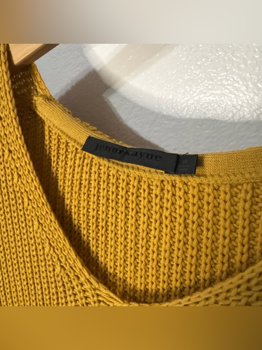 Jenni Kayne Cotton Cabin Knit Pullover Sweater Oversized Mustard Yellow - Picture 4 of 6